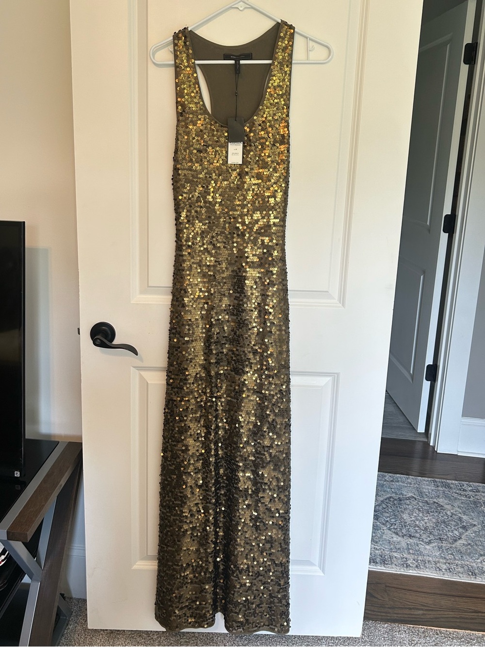 BCBGMaxAzria Sequin Maxi Dress
